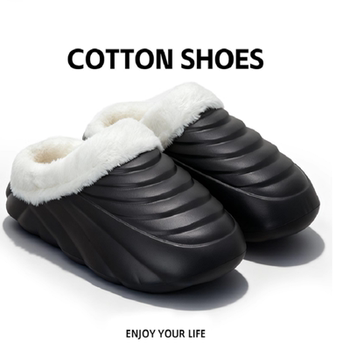 加绒加厚居家棉拖鞋男可拆卸毛绒可机洗防水棉拖鞋女士防滑内胆套实付12.8元到手包邮