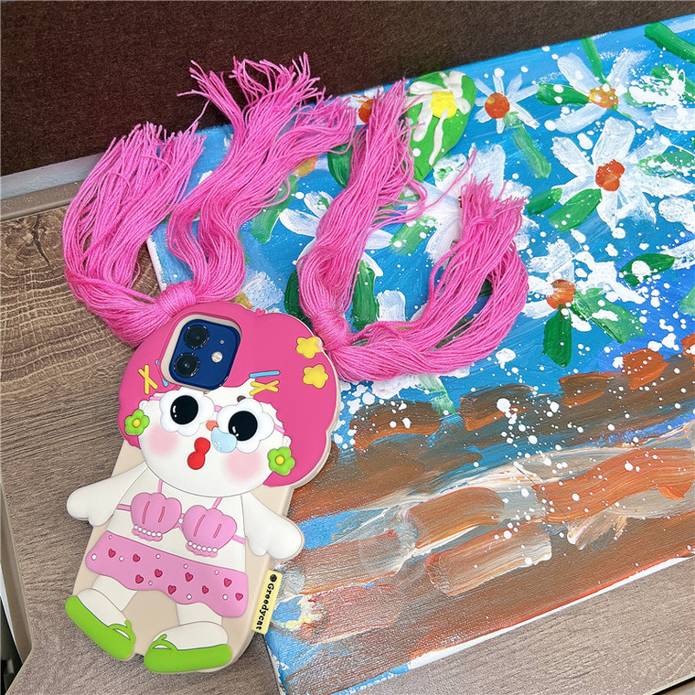Funny 3D Cartoon Cute Girls 15, 14, 13, 12, 11 iPhone Case
