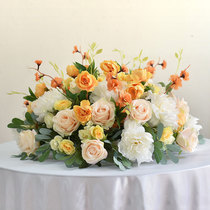 New emulated SILK FLOWERS HOTEL LARGE ROUND TABLE PENDULUM FLOWER RESTAURANT BANQUETS TABLETOP TURNTABLE INTERMEDIATE DECORATED HOTEL TABLE FLOWERS