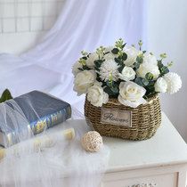 New handmade vines Flower Basket Simulation Flowers Art Fields Garden Folk Home Hotels Fake Flowers Decoration Shop Windows Net Red Props