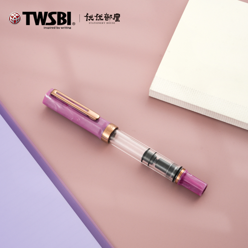 Twsbi Sanwentang Eco Purple Fluorite Bronze Gold Fountain Pen Large Capacity Piston Ink Absorption Writing Practice