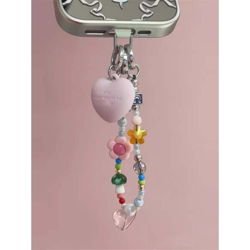 New Case Co-Branded Shell Buckle with Chain Keyring Silicone Letter Trendy Versatile Lanyard Accessory