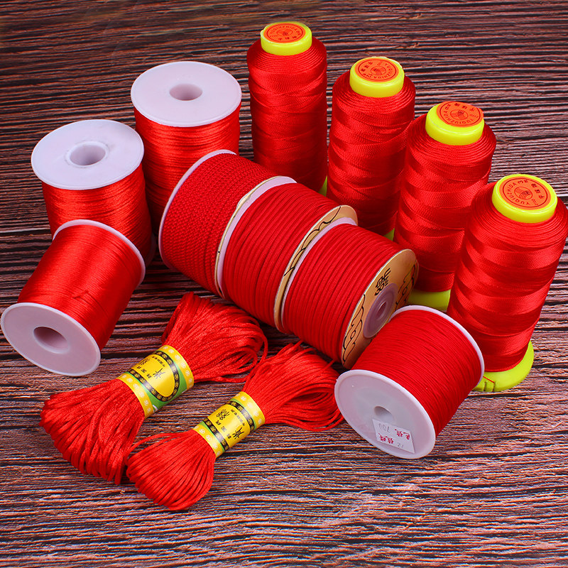 Red rope hand chain braided rope Handmade diy Chinese knot braided rope Red line rope Necklace line Jade line hand rope Pendant lanyard