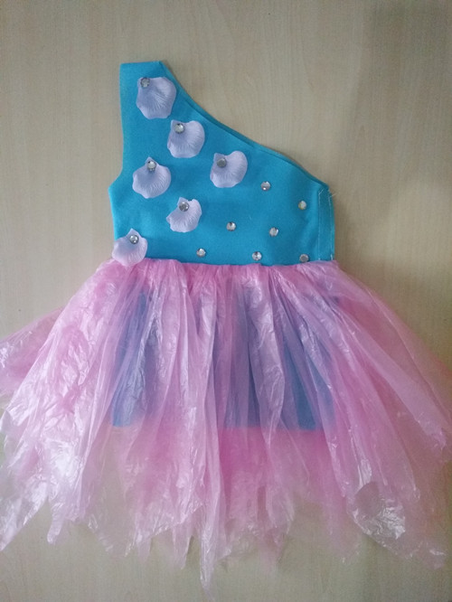 Quần áo bảo vệ môi trường cho trẻ em mới DIY handmade thời trang trình diễn trang phục quần áo mẫu giáo quần áo phụ nữ-trẻ em trình diễn trang phục thời trang trẻ em
