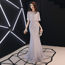 Evening dress female noble elegant banquet fairy dream Princess thin heavy industry high-end atmosphere luxury celebrity fishtail