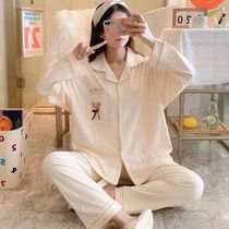 Chaoshan Jieyang pajamas womens 2022 new spring and autumn Japanese cotton cardigan ladies sweet ins style home clothes
