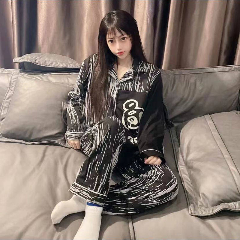 Chao Shan Jieyang violent bear pajamas 2021 new senior spring and autumn long sleeve couple dress a man and a woman suit