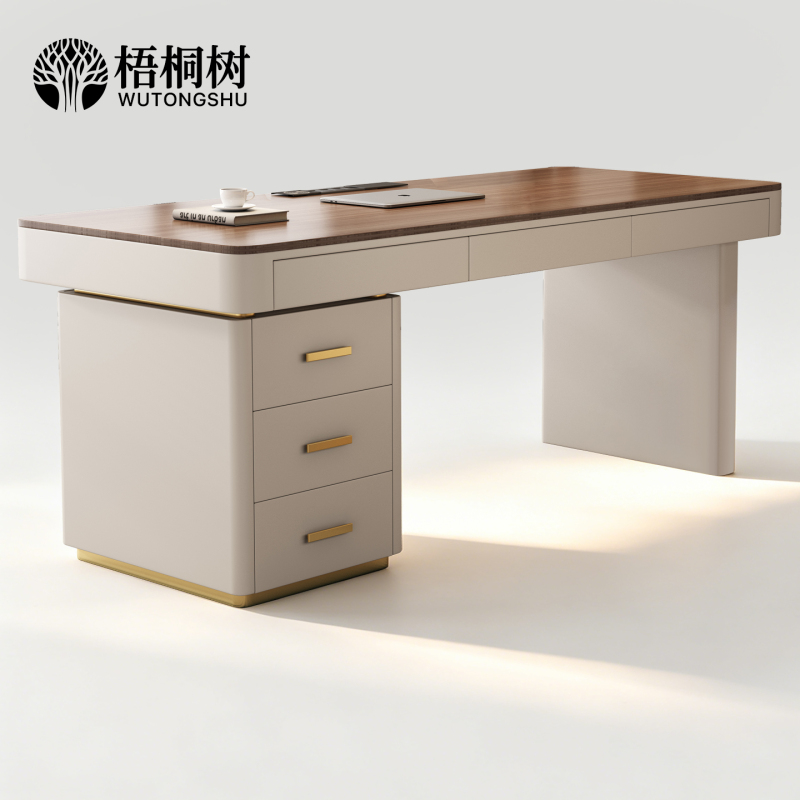Italian-Style Light Luxury Walnut Solid Wood Desk, Simple Modern Home Office Desk, Study Room Living Room High-End Computer Desk Italian-Style Light Luxury Walnut Solid Wood Desk, Simple Modern Home Office Desk, Study Room Living Room High-End Computer Desk
