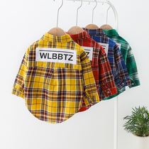 Boys shirt spring and autumn thin baby coat foreign Spring 2 childrens clothing Net Red 1-3 year old baby shirt long sleeve