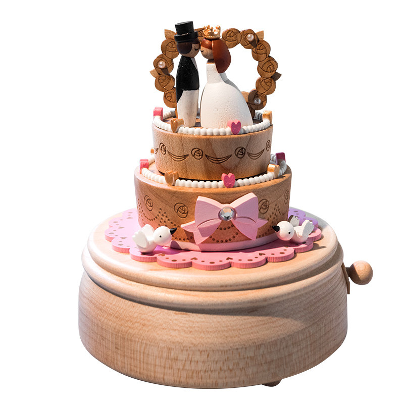 Jeancard Taiwan Music Box Marriage cake Taiwan Wooden Rotating Eight-tone Box 7 New Year's Eve Gift
