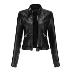 Кожаная куртка women's plus-size s-3xl leather