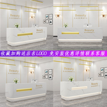 Beauty salon front desk desk reception desk Simple modern clothing store cashier bar barbershop bar counter custom-made