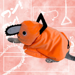 Pochita Chainsaw Man Pet Clothes Cat Cosplay Cape Electric Pochita Puppy Coat Cloak Photo Shoot Costume