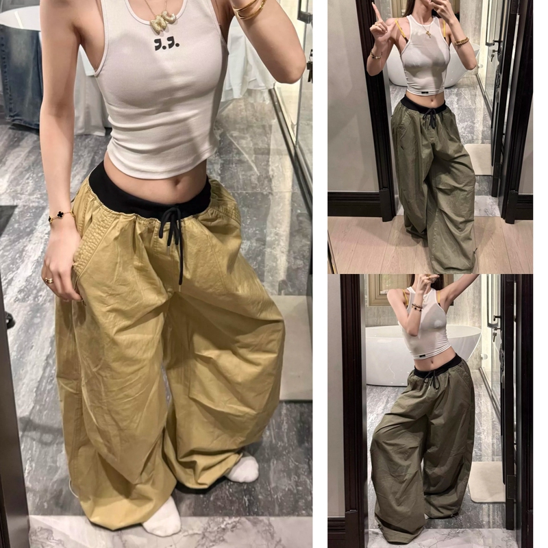 American-Style Outdoor Quick-Drying Cargo Pants, New Summer Style for Men and Women, Jazz Dance, Street Dance, Sports Fitness, Wide-Leg Casual Pants