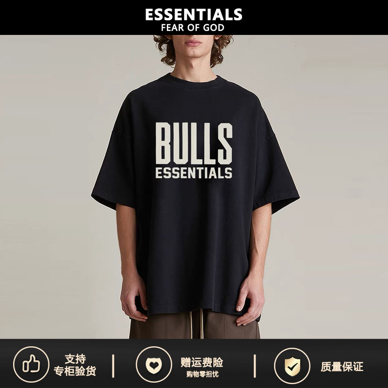 【Supports Inspection】5Zhe Fog Ess Crew Neck Short-Sleeve Team Collaboration Loose T-Shirt Trendy Essentials