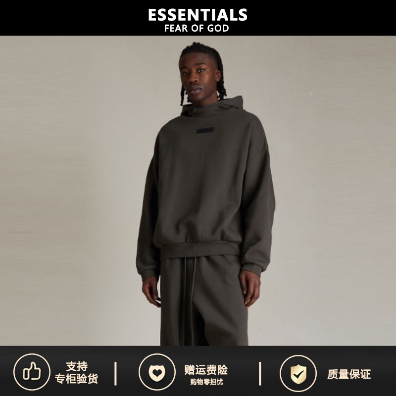 【Supports Inspection】5Zhe Fog Ess Hooded Sweatshirt Solid Color Fleece Pullover Hoodie Essentials