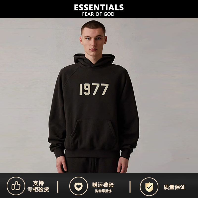 【Supports Inspection】5Zhe Fog Ess Hooded Sweatshirt 1977 Flocked Fleece Hoodie Trendy Essentials