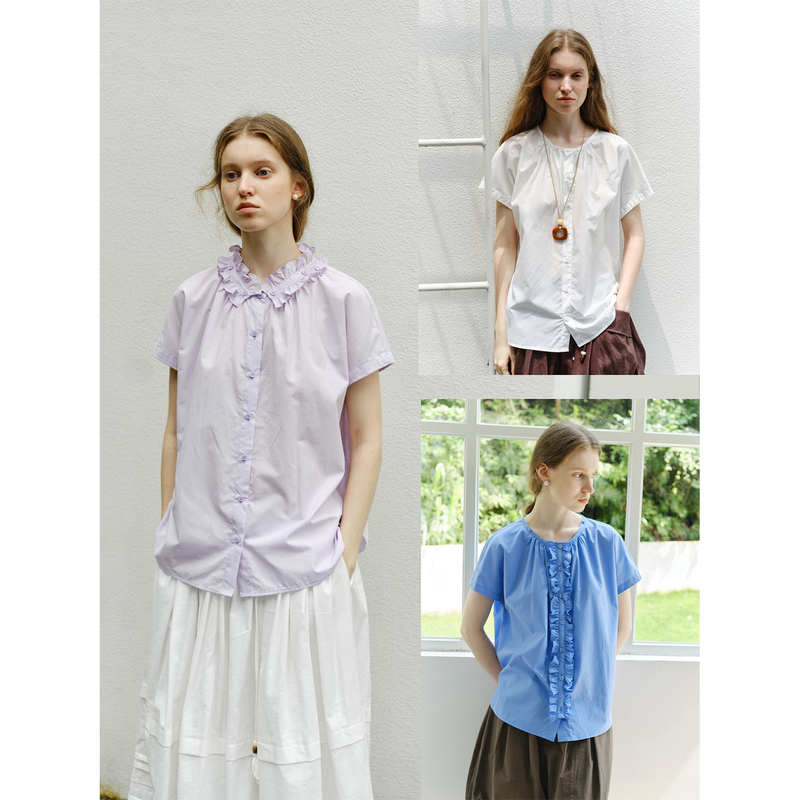 Digwill Round-Neck Shirt, One-Piece Three-Way Design, Loose-Fitting Top