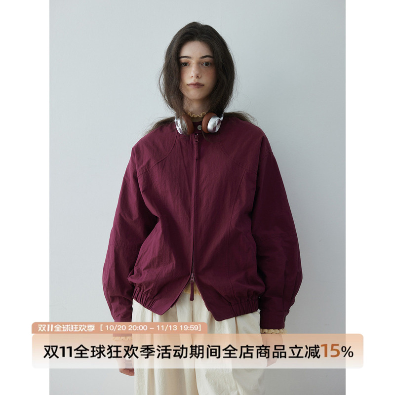 Digwill Matte Full Brocade Zipper Hem Jacket