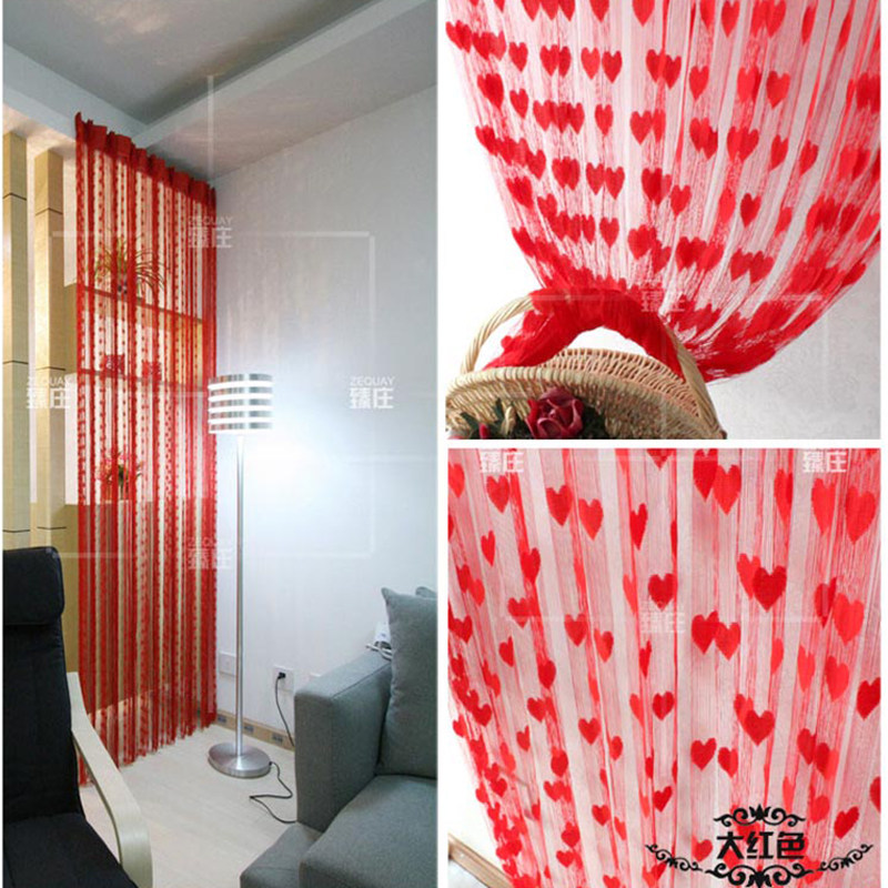 Korean heart-shaped thread curtain partition window porch curtain curtain living room partition decorative curtain