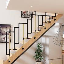 Simple modern wrought iron staircase guardrail handrail Nordic interior creative decorative railing attic apartment corridor fence