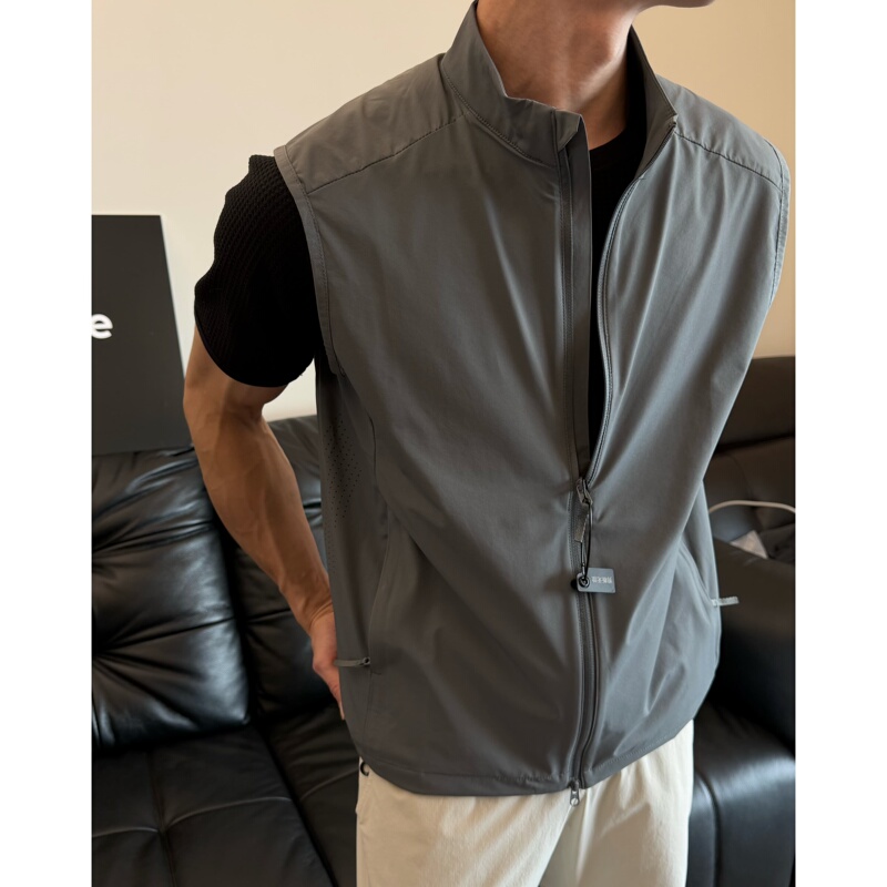 Summer Ultra-Thin Outdoor Perforated Quick-Drying Vest, Versatile High-Elastic Sleeveless Cardigan, Couple Style Top
