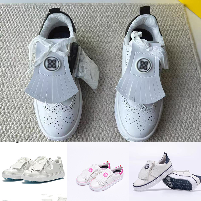 G4 Nail-Free Tassel Golf Shoes for Women Gfgolf Korean Style Shoes Fashionable Waterproof Outdoor Sports Women's Sneakers