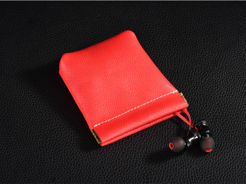 túi lưu trữ kỹ thuật số lớp đầu tiên của gói túi da nhập học tai nghe Bluetooth ngân hàng tai nghe túi thẻ ví ziplock - Lưu trữ cho sản phẩm kỹ thuật số bao đựng tai nghe bluetooth