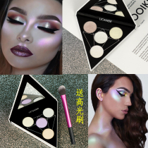 New UCANBE4 color triangle high disc polarized eye shadow powder HighlighterPaletteEyeshadow