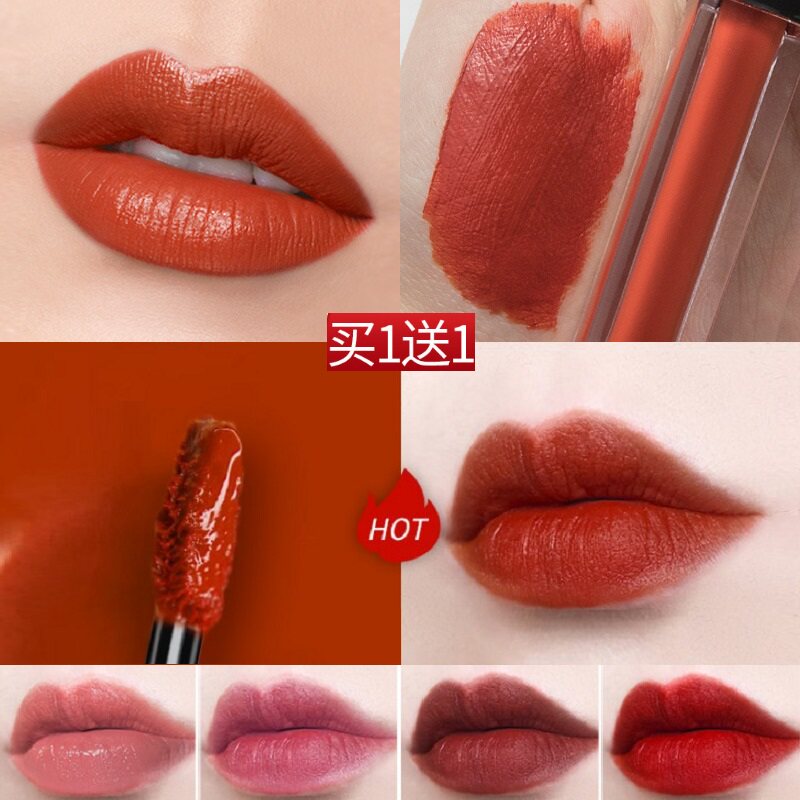 Fini small crowdsourced lip glazed with tomato red tea colour not falling out of color and white and affordable matt.