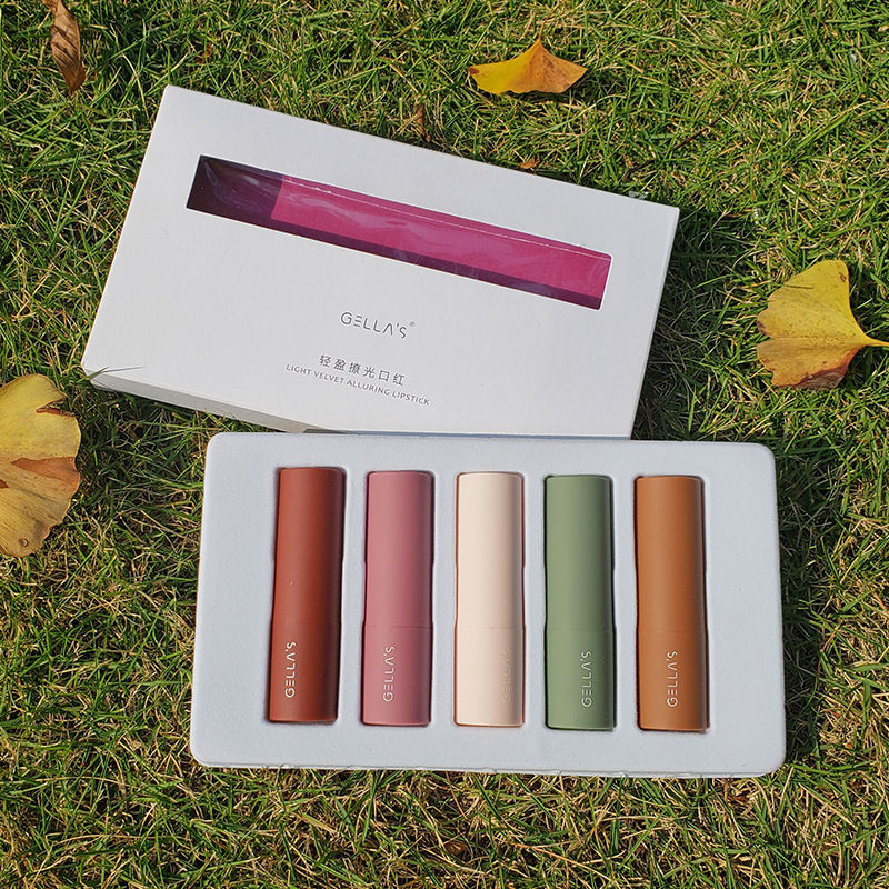 The mouth red schoolgirl's suit a box of cheap half-matt foggy face morandi retro red brown aunt color micro-sculpted flowers