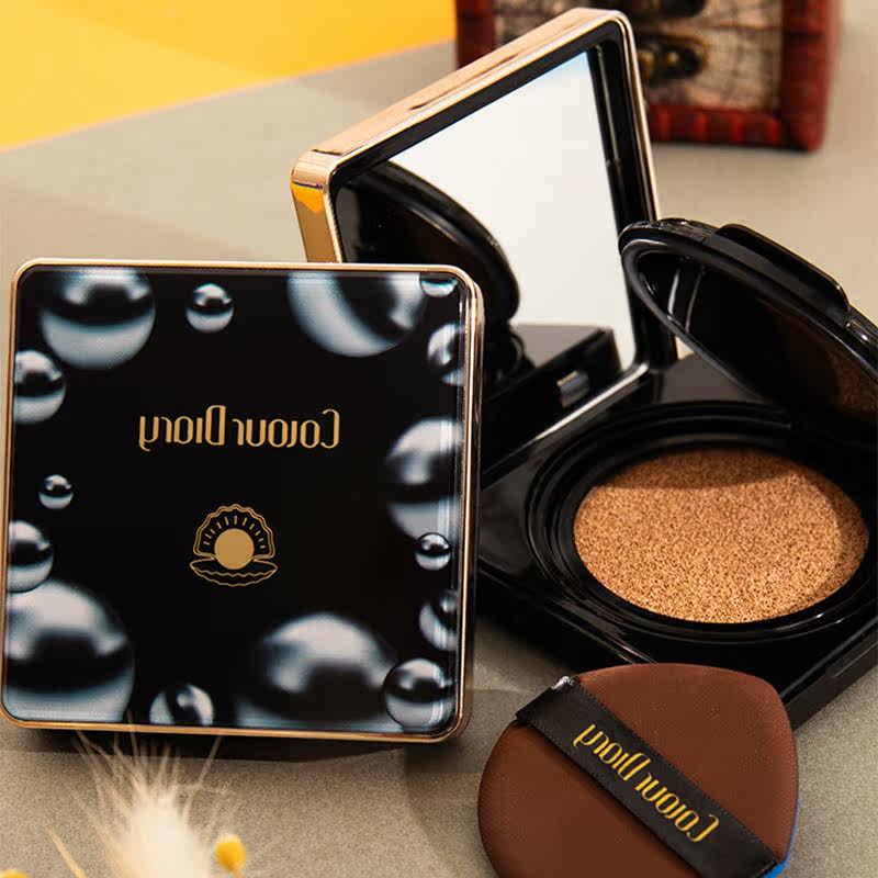 Flawless Air Cushion Cover Color Diary Magic Square Box Black Pearl Bb Cream Moisturizing Waterproof Invisible Pores