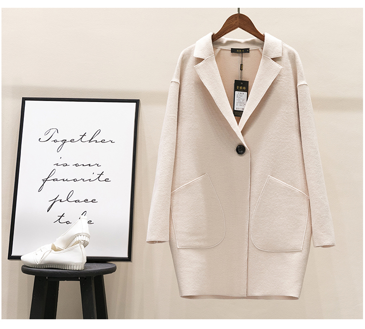Phụ nữ chống mùa Phiên bản Hàn Quốc của áo khoác cashmere hai mặt mùa thu mới dành cho nữ áo len dài phần thin loại mỏng áo khoác nữ hàn quốc