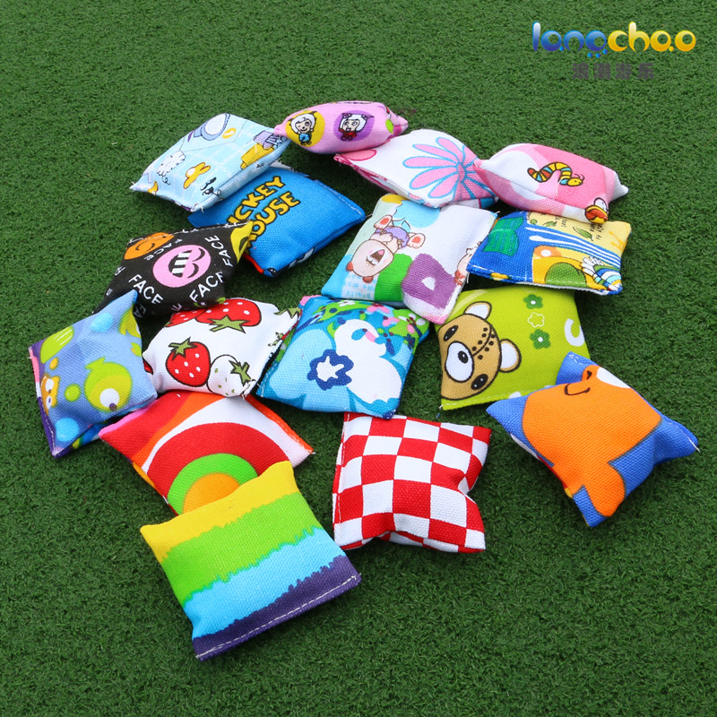 Kindergarten Children Play Lost Sand Bag Handmade Canvas Small Sandbag Toy Fly Pan Sandbag Square Cloth Anti-Leaking Sandbag