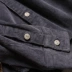 Mỹ thường nặng áo cotton dày nhung áo sơ mi nam retro cổ áo nhỏ cổ áo màu xanh nhung áo căng áo sơ mi nam ngắn tay hàng hiệu Áo