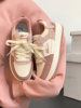Pull-Back Shoes for Women, Autumn 2025 New Versatile Popular Style, Student Thick-Soled White Shoes, Peach Pink Casual Sneakers