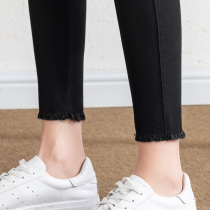 Outerwear leggings fat mm large size 200 jin female nine points small feet elastic pencil autumn and winter denim high waist and velvet