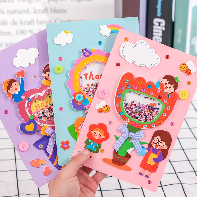 Teacher's Day card diy hand-made material stereo creative small card kindergarten graduation card send classmates