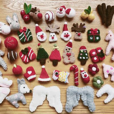 diy mini Christmas tree accessories made of wool felt for 2023, car hangers, door hangers, wreaths and decorative accessories