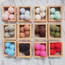 Wool felt ball poke poke music diy eternal flower flowers wreath Wreath Rabbit bouquet diy accessories 3cm ball