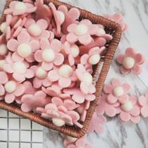 Wool felt pink flower bouquet eternal wreath floral diy hair accessories material one flower