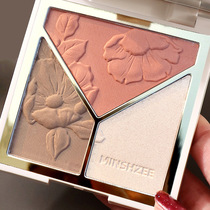 Tricolour high light repairing disc integrated disc matt nose shadow side shadow face Tired powder cake sparkling blush