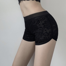 2021 new black leggings women wear summer high waist tight safety pants anti-light sexy hip shorts