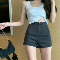 Tight high waist denim shorts Female summer hottie a-line wide leg pants Sexy thin slim straight hot pants thin section
