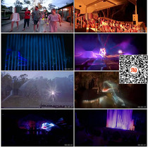 Laser projection fountain lighting performance display laser show performance stage light and shadow video material