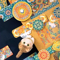 Palace hand - drawn paste tape sticker hand - painted paste of paste - style building PET offset paper ceramic text creation pattern