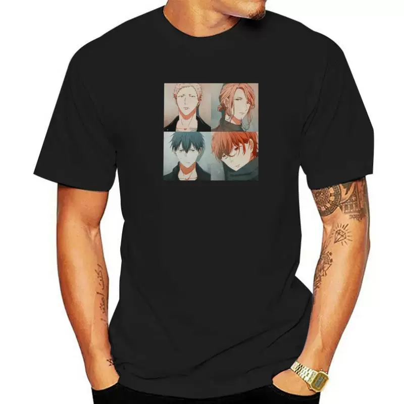 Винтажная футболка Yao Given Anime манга музыка Мужчины с коротким рукавом