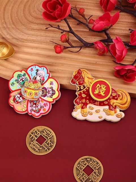 Money Transfer Magnet Refrigerator Sticker 2026 Year of the Horse Creative Cute Personalized Festive Acrylic New Year Decoration