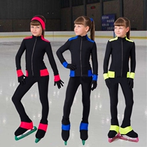 Ice dancers figure skating training clothes girls skating suits childrens skating suits plus velvet adult flower skating set to keep warm