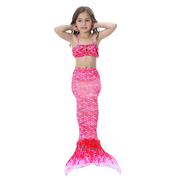 Trẻ em Nàng tiên cá Công chúa Hàn Quốc Mắt cá chân 3 Quần áo Spa 12 Cô gái mặc bikini Đồ bơi cho bé mua do boi cho be